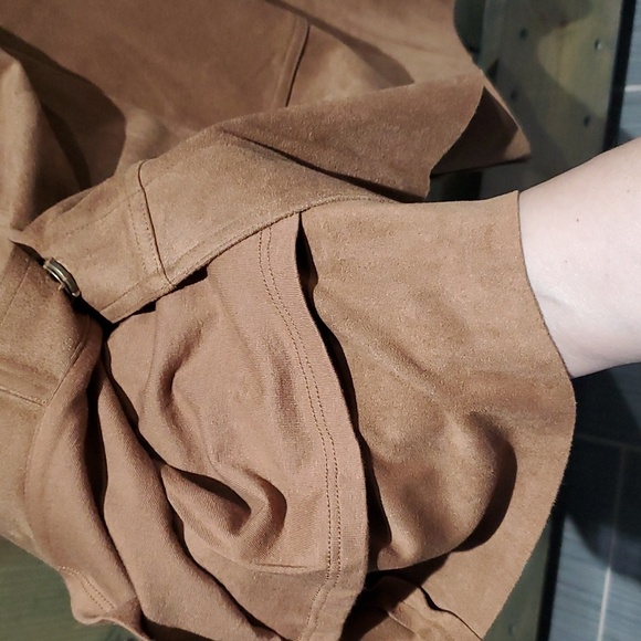 SOFT SURROUNDINGS SADDLE SIMPLY SOFT SKIRT CAMEL COLOR SNAP BUTTON LARGE - Picture 4 of 8